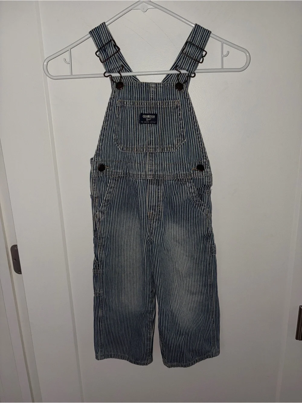 vintage Oshkosh B'Gosh Vestbak railroad stripe overalls sz 3T EUC